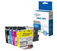 ECSC Ink Cartridge LC-521 Fits For Brother DCP-J1260W DCP-J1310DW DCP-J1313DW DCP-J1360DW DCP-J1460DW (Black, Cyan, Yellow, Magenta 4-Pack)