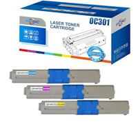ECSC Toner Cartridge 44973535, 44973534, 44973533 For Printer, Compatible With Oki C301 C301DN C321 C321DN MC332DN MC340 (C,M,Y, 3-Pack)