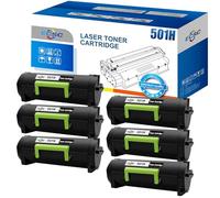 ECSC Toner Cartridge 50F2H00 / 501H For Printer, Compatible With Lexmark MS310d MS310dn MS315dn MS410d MS410dn MS510dn MS610de (Black, 6-Pack)