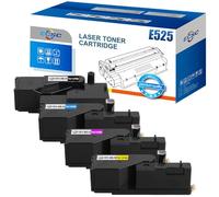 ECSC Toner Cartridge 593-BBJX 593-BBJU 593-BBJV 593-BBJW For Printer, Compatible With Dell E525w (B,C,M,Y, 4-Pack)