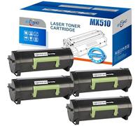 ECSC Toner Cartridge 60F2H00 / MX510 For Printer, Compatible With Lexmark MX310dn MX310dnw MX410de MX510de MX511 MX511de MX511dhe MX511dte (Black, 4-Pack)