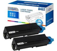 ECSC Toner Cartridge B432 For Printer, Compatible With Oki B412dn B412dnw B432dn B432dnw B512dn B512dnw MB472dnw (Black, 2-Pack)