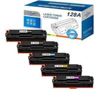 ECSC Toner Cartridge CE320A CE321A CE322A CE323A For Printer, Compatible With HP LaserJet Pro CM1415fn CM1415fnw CP1525n CP1525nw (B,C,Y,M, 5-Pack)
