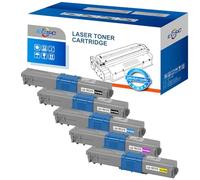 ECSC Toner Cartridge For Printer, Compatible With Oki C310dn C310n C330dn C510dn C511 C511dn C530dn C531 C531dn (B,C,M,Y, 5-Pack)
