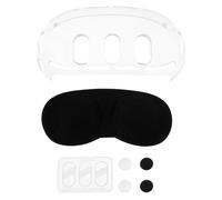 ECSiNG 1 Set VR Glasses Host Protective Case Replacement Part Transparent Case with Lens Cover Lens Tempered Glass Protector Joystick Caps Compatible with Meta Quest 3