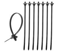 ECSiNG 100pcs Push Mount Winged Chassis Cable Ties for Homehold Construction Industry Electronic Industry Auto Cable Wire Nylon Black 200x4.8mm Fit Hole Diameter 4mm-6mm