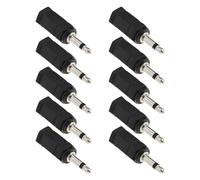 ECSiNG 10Pcs 3.5mm Mono to Stereo Adapter Female to Male Headphone Plug 2in1 for Mobile Phone Headsets Computer Headsets(Black)