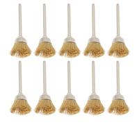 ECSiNG 10pcs Brass Wire Brush 3mm Shank Mini Brush Rotary Tool Brass Wire Brush for Metal Wood Stone Surface Cleaning Rust Removal Polishing Deburring