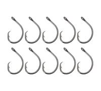 ECSiNG 10Pcs Fishing Hooks 10/0 Circle Hooks Saltwater Fishing Hooks Big Game Hook for Tuna Halibut Bass Cod Black Nickle Coating