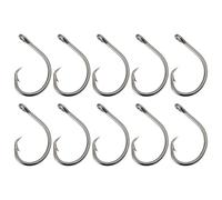 ECSiNG 10Pcs Fishing Hooks 12/0 Circle Hooks Saltwater Fishing Hooks Big Game Hook for Tuna Halibut Bass Cod Black Nickle Coating