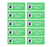 ECSiNG 10pcs Petrol Sticker Car Petrol ONLY Sticker to Label Car Van Lorry Motorbike Vehicle(60 x 25 mm)