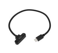 ECSiNG 1Pc USB 2.0 Tyep C Panel Adapter Cable with Mount Screw USB 2.0 Type C Cable 3A 6-Core 22/28AWG 30cm for Laptops Tablets Digital Products Black
