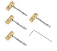 ECSiNG 1Set 20mm Brass Bass Bridge Saddle Kit with Mounting Accessories Replacement Part for 4 String Precision Jazz Bass String Spacing 20mm Diameter 9mm
