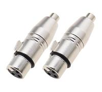 ECSiNG 2-Pack 3-Pin XLR Female to RCA Female Adapter, Audio Mic Connector, XLR to RCA Converter, Gender Changer, Coupler