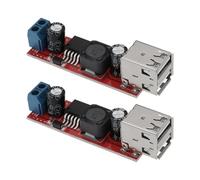 ECSiNG 2 Pcs DC-DC Step-down Power Converter Module 6V-40V To 5V 3A Dual USB Port Voltage Regulator Module Step-down Converter Module Suitable for Mobile Phone Tablet MP3 MP4