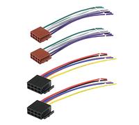 ECSiNG 2 Set 16 Pin to ISO Adapter Cable Socket Car Stereo Radio CD Player Receiver Replacement Wire Harness Cable Compatible with VW Peugeot Citroen 308 Sega RD9