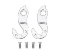 ECSiNG 2 Set Bike Rear Derailleur Hanger 5.7x2.5cm Aluminum Alloy Mech Derailleur Hanger Hook Adapter Compatible with MTB Bicycle Accessories Silver