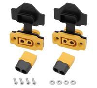 ECSiNG 2 Set XT60 Plug Kit XT60E-F Female Panel Mount XT60H-M Male with Black Rubber Cap and Screws for RC FPV Drone Lipo Battery Aircraft Drone Accessories