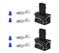 ECSiNG 2 Sets 2 Pin Female Connectors with Female Terminals & Seals Compatible with VW Skoda Seat 357972752 Auto Waterproof Repair Kit Turning Lamp Holder Connector