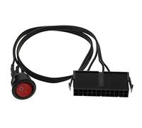 ECSiNG 20/24-Pin ATX/EPS Power Switch Cable 24 Pin ATX Red LED Power On/Off Switch Jumper Bridge Cable Accessories for Testing PC Power Supply Water Cooler