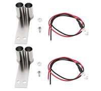 ECSiNG 2PCS 1/10 RC Car Simulation Exhaust Pipe for 1/10 Scale Drift Car 49.9x22.1x18.4mm RC Simulation Tail Pipe With LED Light Wire Bolts Screws Double Hole