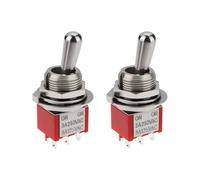 ECSiNG 2pcs 2-Way 6-Pin Toggle Switch MTS-202 3A 250VAC DPDT for Guitar Bass