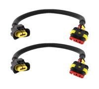 ECSiNG 2pcs 4pin Female Head to H11 Female Head Car Fog Light Contact Wire Harness Connector 1383157080 1612435580 Compatible with Fiat