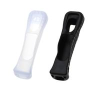 ECSiNG 2Pcs Controller Silicone Protective Case Cover Compatible with Nintendo Wii Remote Controller With Motion Plus, Black & White