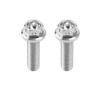 ECSiNG 2pcs M6x20mm Flanged Hexagon Head Bolts Titanium Hex Fully Threaded Bolt Drilled Bolts for Sports Bikes and Karts Lock Wire Silver