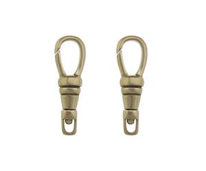 ECSiNG 2pcs Solid Rotating Pocket Watch Brass Hanging Watch Lobster Clasp 26x8mm Connection Port 2mm for Clothing Wallet Pocket Watch Yellow