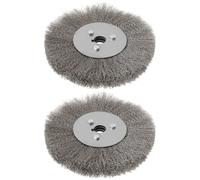 ECSiNG 2Pcs Stainless Steel Wire Brush Wheels 150mm Hole 16mm Wire Wheel Wire Crimped Wheel Brush for Deburring, Rust Removal, and Surface Finishing