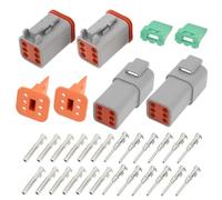 ECSiNG 2Set 6 Pin Waterproof Electrical Connector Kit DT04-6P DT06-6S Compatible with Deutsch Compatible with DT Series 6P Automotive Sealed Plug