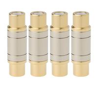 ECSiNG 4 Pcs RCA Female Straight Through All Copper Gold-Plated Adapter Connector for Audio Video Devices