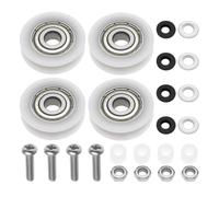 ECSiNG 4 Set Greenhouse Sliding Door Wheel 21MM Greenhouse Door Wheels Nylon Replacement Kit with Bolts and Nuts Shower Door Rollers Glass Roller Replacement