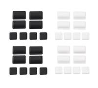 ECSiNG 4 Sets of Rubber Feet Button Screw Cap Cover Replacement Compatible with Wii 6x6mm/11x7mm Console Rubberscrew Cover Set, White & black 2 Sets Each