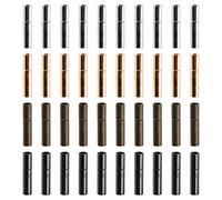 ECSiNG 40pcs Cord End Caps 2mm Push Tube Clasps Bracelet End Clasp Jewelry Making Finding for Bracelet Necklace Black Gun Rose Gold Bronze Silver