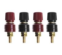 ECSiNG 4PCS Binding Post 333 Type M6 Post Terminal Brass Pillar Terminal Block 0V-380V 200A M6 Thread for Electric Welding Machine Truck Car 2 Black & 2 Red