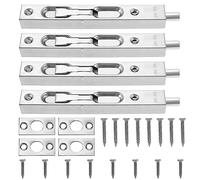 ECSiNG 4PCS Door Bolt Lock Flush Bolt Latch Lock Stainless Steel Polished Concealed Door Security Bolts with Screws for Wooden Doors Stainless Steel Doors