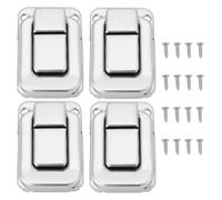 ECSiNG 4pcs Silver Suitcase Toggle Latch Clamps Nickel-Plated Iron Toggle Catch Lock with Screws for Small Projects Jewelry Boxes Birdhouses 48x32.5mm