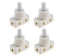 ECSiNG 4X Push Button Switch On/Off Recessed Pressure Switch with Thread and Screw Cap 220V~60HZ 10A for Desk Lamp Air Cooler Mounting Diameter White Plastic