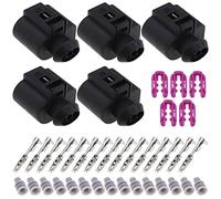 ECSiNG 5 Sets Car 3 Pin Female Connectors with Female Terminals & Seals Female Sensor Plug Kit 3D0973703 1J0973703 Auto Waterproof Repair Kit