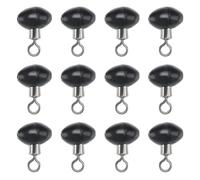 ECSiNG 50 pieces 12x16mm Fishing Rolling Swivel Slider Bead Fishing Pulley Beads Fishing Tackle Zip SlidersFishing Tackle Running Slider Bead Swivel Connector, Black