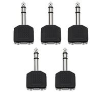 ECSiNG 5Pcs 6.35mm 1/4 Inch Male to Dual 3.5mm Female Y Splitter Stereo Audio Adapter Jack for Headphones and Audio Devices
