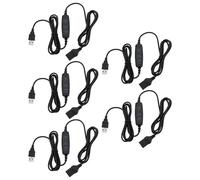 ECSiNG 5pcs DC5V LED Strip Dimmer Switch with 3 Button USB Female to Male Extension 10-Speed Dimming Light Suitable for Desk lamp Ceiling Lamp