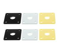 ECSiNG 6PCS Curved Jack Plate Plastic Square Jackplates Compatible with USA Les Paul Compatible with Epiphone Les Paul Guitar 2 Cream & 2 Black & 2 White
