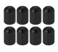 ECSiNG 8PCS Car Tire Valve Stem Caps 16x10.5mm Aluminium Alloy Valve Caps for Cars Trucks Motorcycles SUVs Bikes Car Wheel Accessories, Black