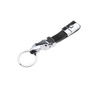 ECSiNG Car Keychain Leopard Head Car Key Ring Leather Keyring 13.5x3cm Key Fob Hanging Ornament Business Gift for Men Women Black