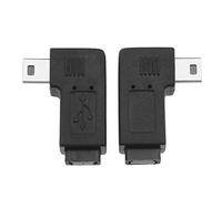ECSiNG Pack of 2 Mini USB 5-Pin Male to Micro USB Female Adapter 90 Degree Left Right Angled Charging and Data Transfer Plug Converter Adapter