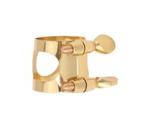 ECSiNG Soprano Saxophone Mouthpiece Ligature Clamp Brass Dual Screw Adjustable Compatible with Yamaha Gold