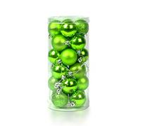 Ectkuee 24pcs Christmas Tree Baubles Red Balls Onaments Shatterproof Decorations by Art Beauty,Wedding Decoration (60mm-Green)
